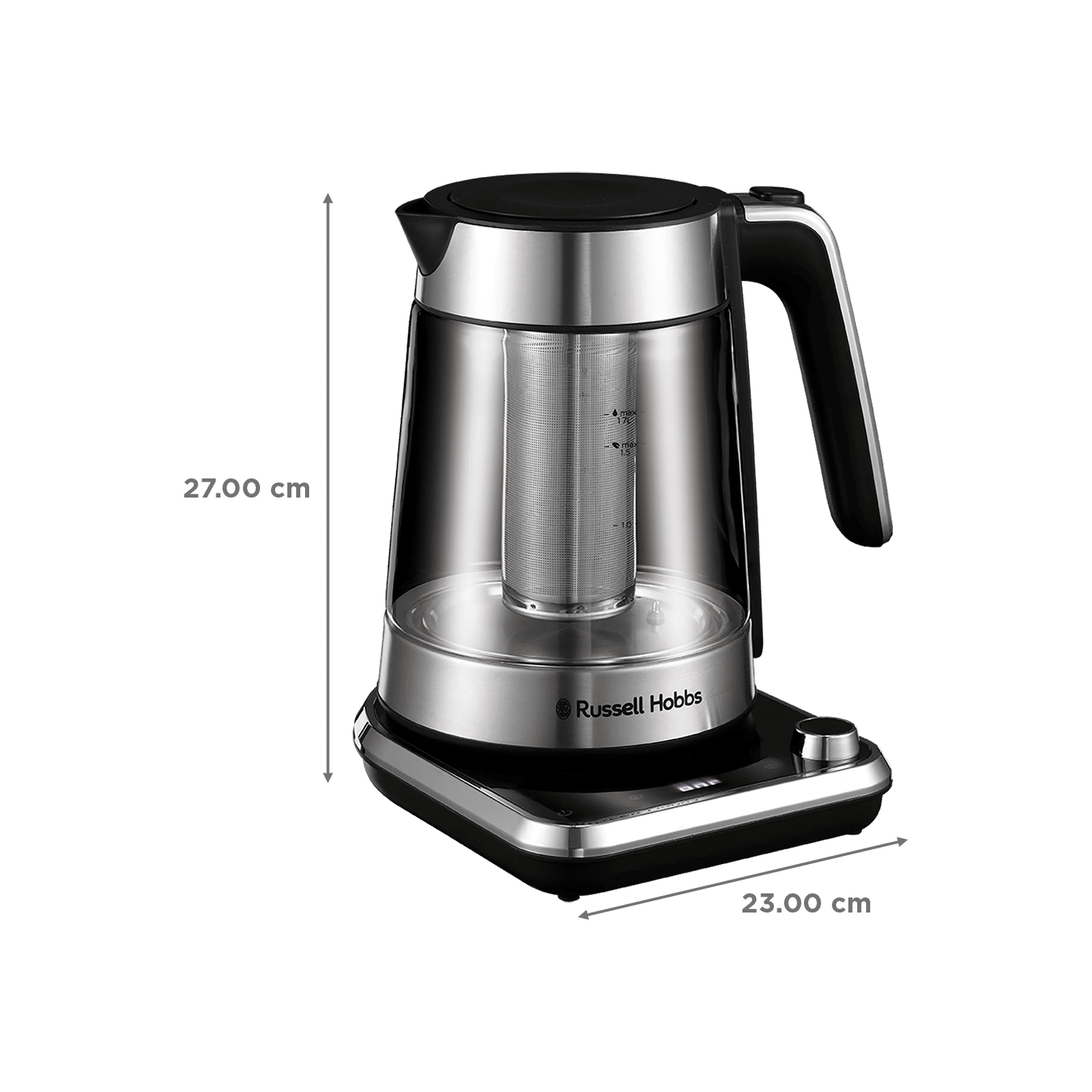 Russell Hobbs Atentive 3000 Watt 1.7 Litre Electric Kettle with Touch Screen Control (Silver & Black)_2