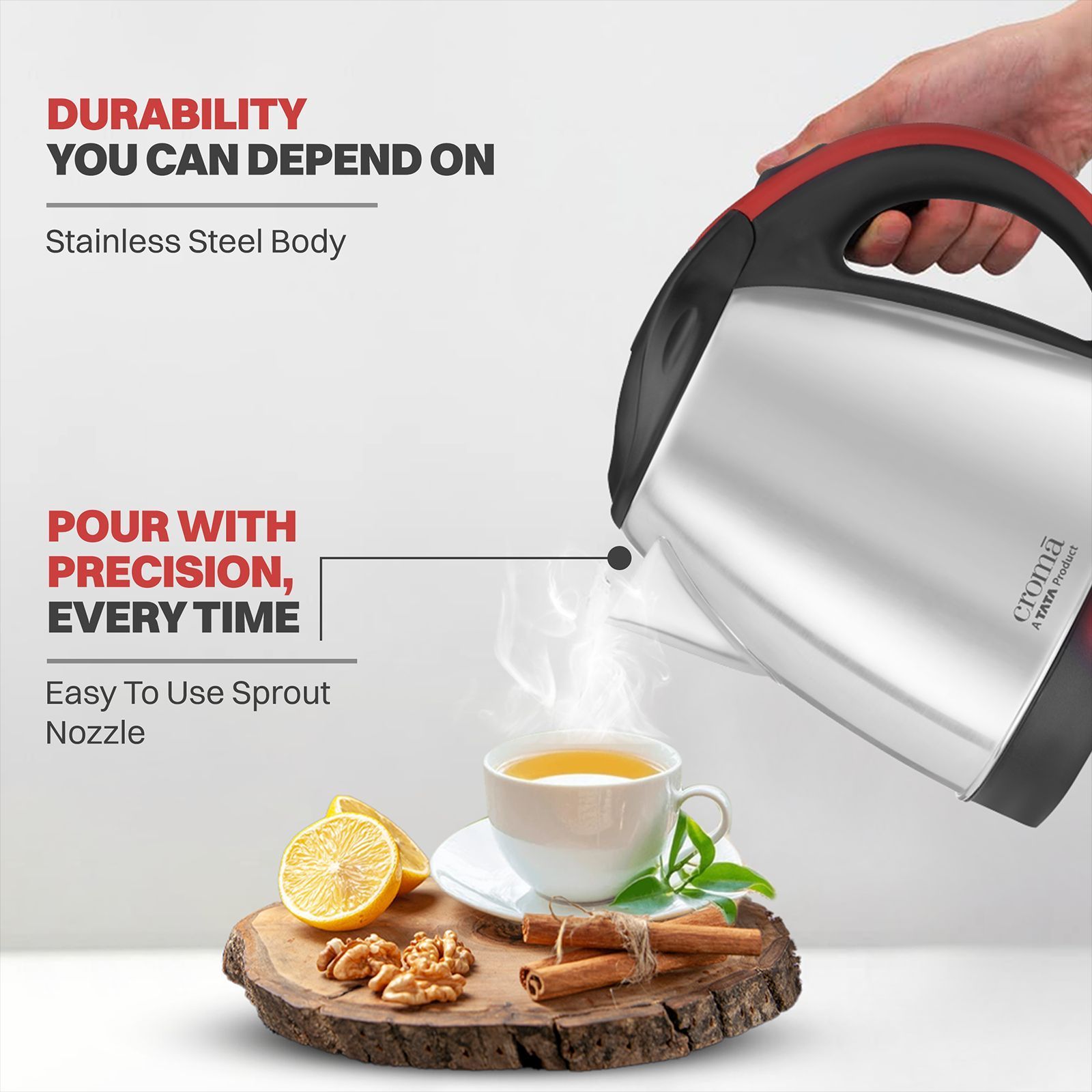 Croma 1350 Watt 1.5 Litre Electric Kettle with Overload Protection (Silver) Croma 1350 Watt 1.5 Litre Electric Kettle with Overload Protection (Silver)_12