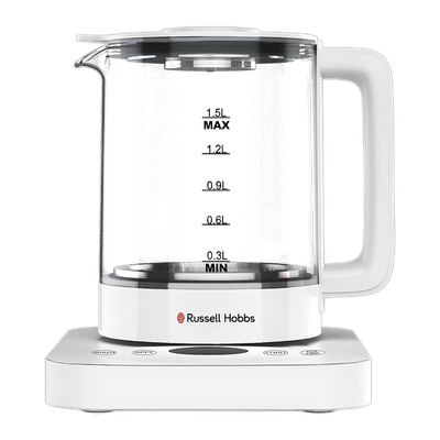 Russell Hobbs AuraLite 800 Watt 1.5 Litre Electric Kettle with Auto Shut Off (White)