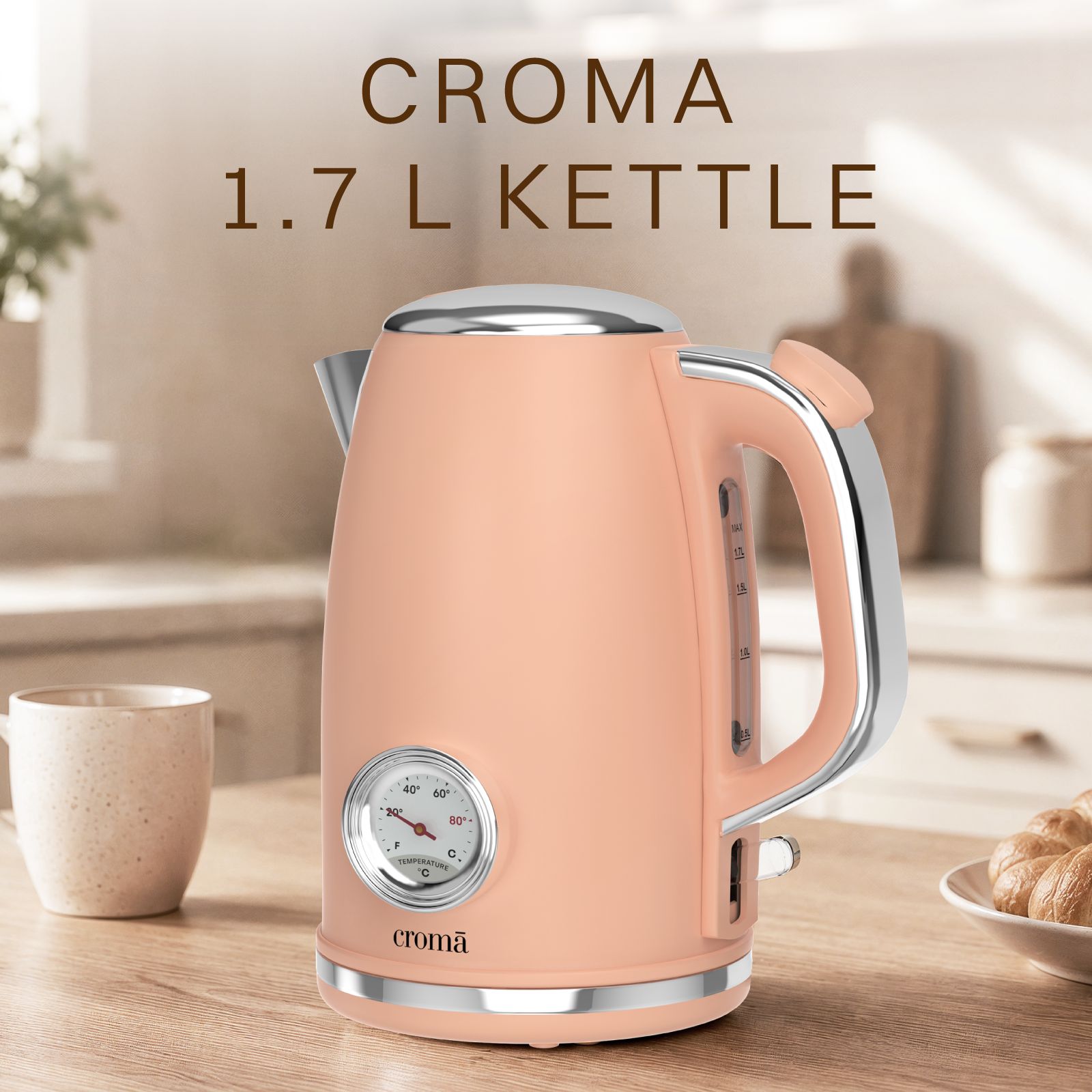 Croma AK5805 1950 Watt 1.7 Litre Electric Kettle with Boil Dry Protection (Peach)_4