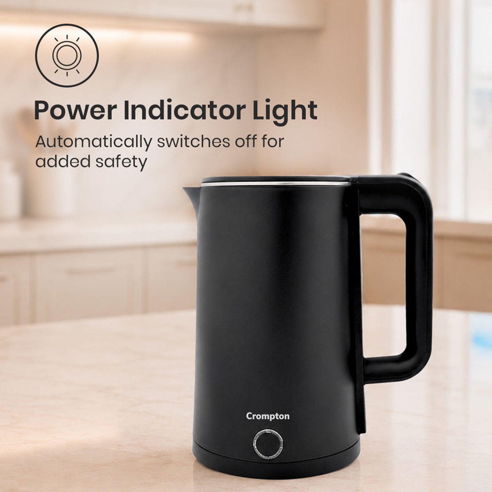 Crompton Activhot 1350 Watt 1.8 Litre Electric Kettle with Cool Touch Outer Body (Black) Crompton Activhot 1350 Watt 1.8 Litre Electric Kettle with Cool Touch Outer Body (Black)_4