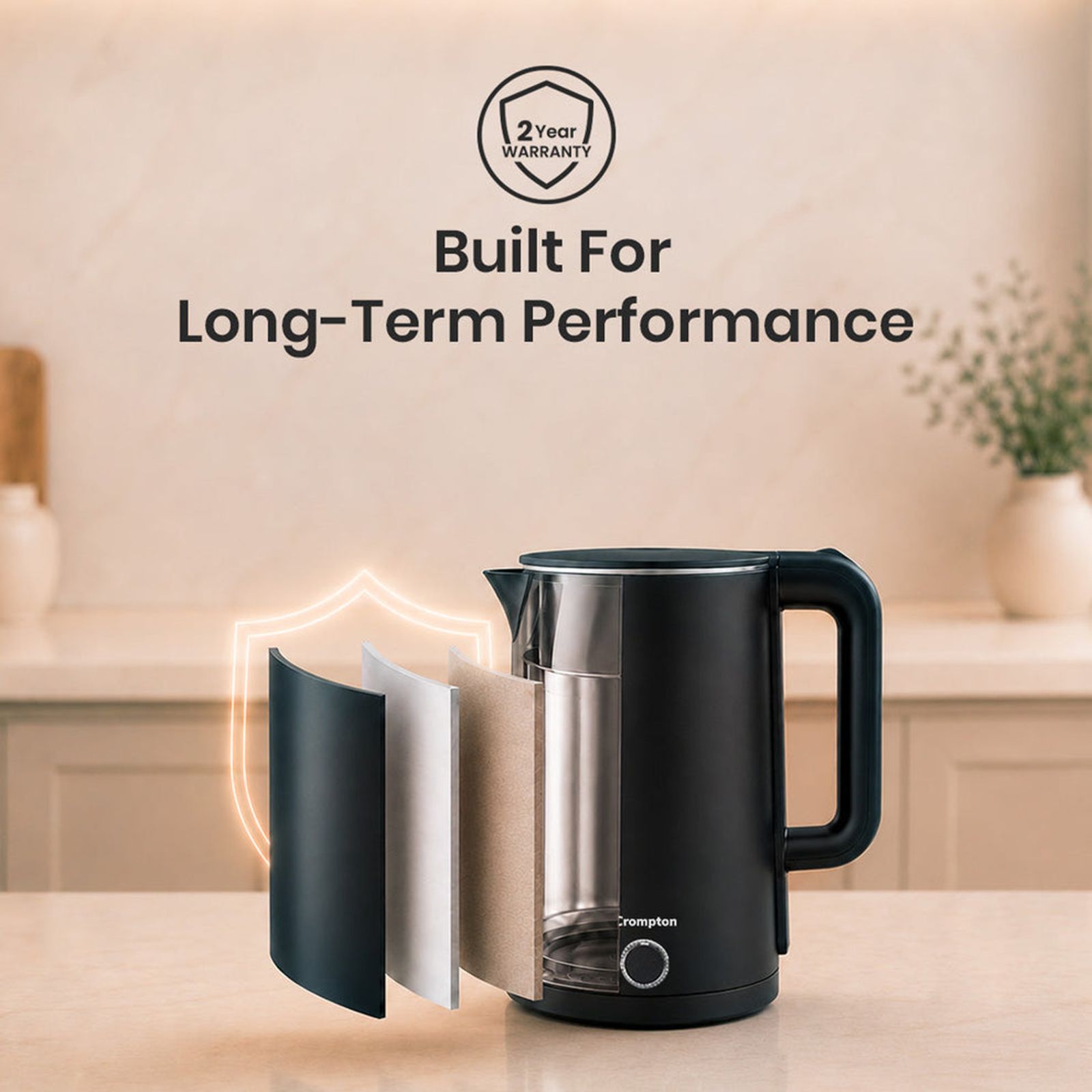 Crompton Activhot 1350 Watt 1.8 Litre Electric Kettle with Cool Touch Outer Body (Black) Crompton Activhot 1350 Watt 1.8 Litre Electric Kettle with Cool Touch Outer Body (Black)_6