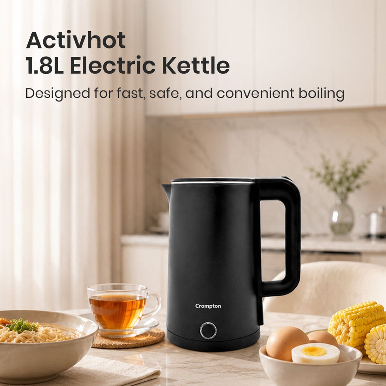 Crompton Activhot 1350 Watt 1.8 Litre Electric Kettle with Cool Touch Outer Body (Black) Crompton Activhot 1350 Watt 1.8 Litre Electric Kettle with Cool Touch Outer Body (Black)_7