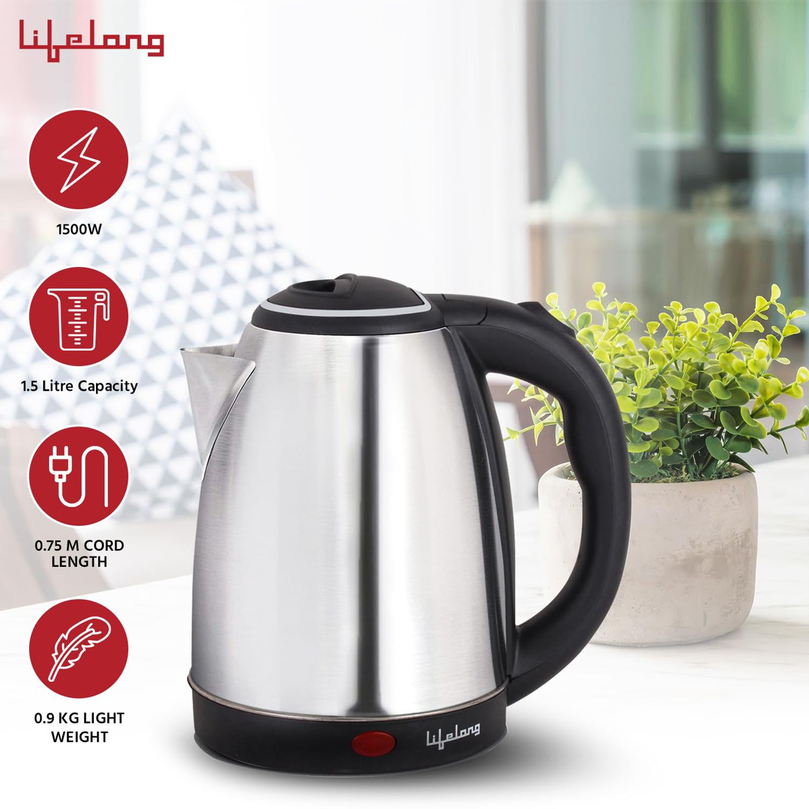 Lifelong Rapid 1500 Watt 1.5 Litre Electric Kettle with ISI Certified (Silver)_4