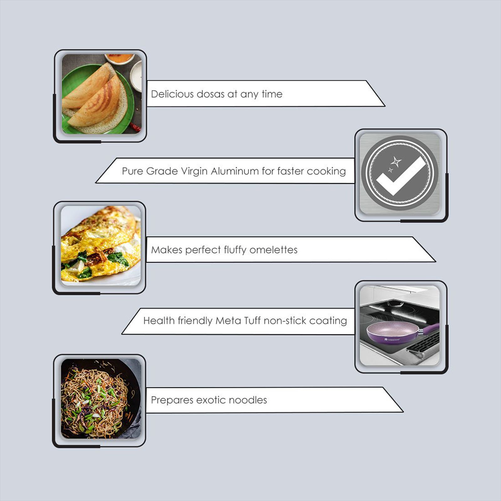 WONDERCHEF Royal Cooking Utensils (Non-stick Coating, 60018331, Purple)_13