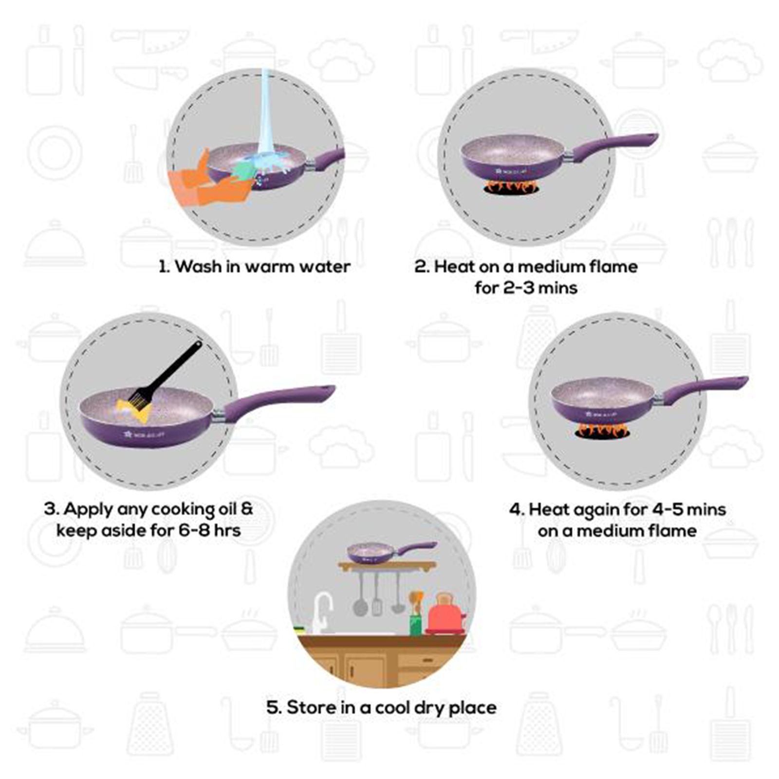 WONDERCHEF Royal Cooking Utensils (Non-stick Coating, 60018331, Purple)_14