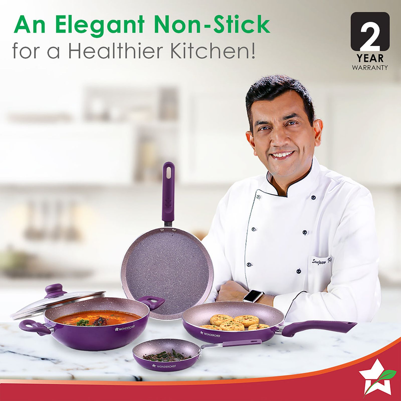 WONDERCHEF Royal Cooking Utensils (Non-stick Coating, 60018331, Purple)_8