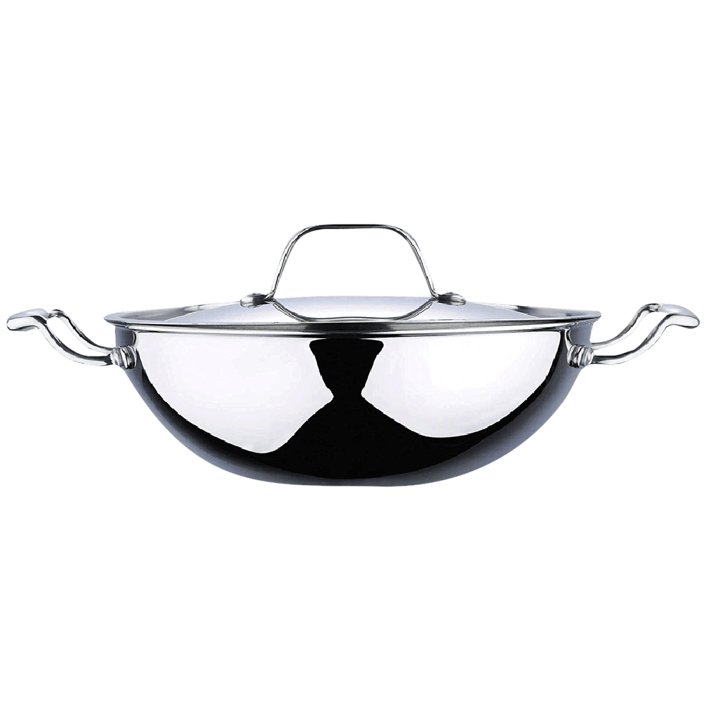 BERGNER Argent 2.5L Non Stick Stainless Steel Kadhai with Stainless Steel Lid (Induction Compatible, Dishwasher Safe, Silver) BERGNER Argent 2.5L Non Stick Stainless Steel Kadhai with Stainless Steel Lid (Induction Compatible, Dishwasher Safe, Silver)_8