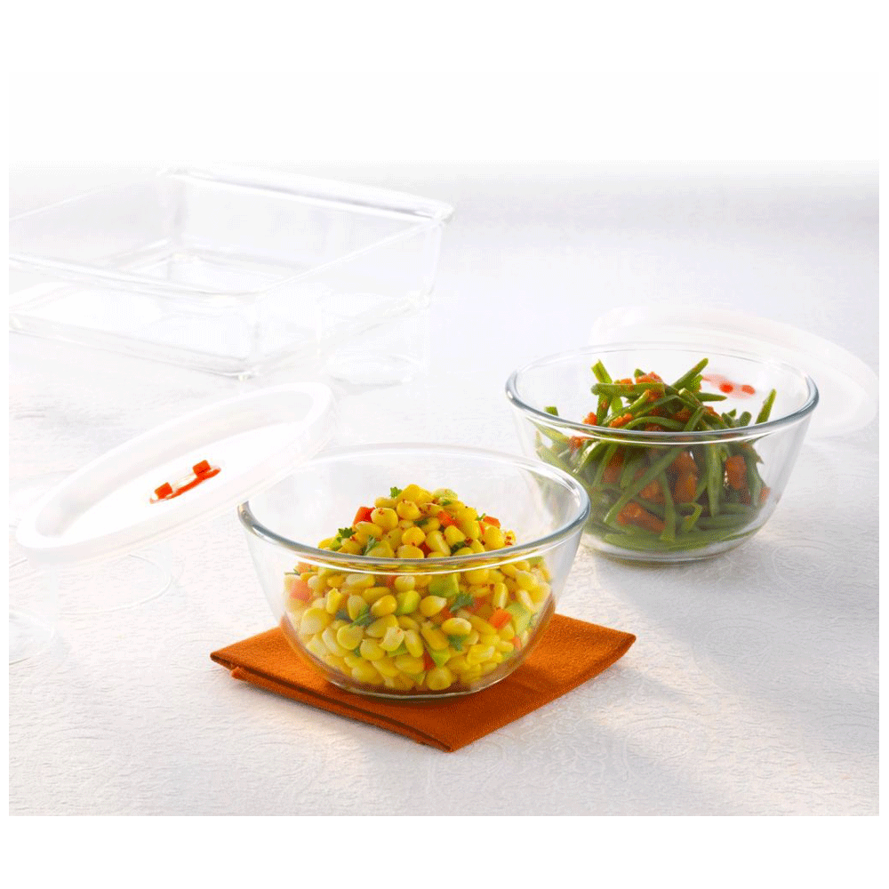 BOROSIL 1.3L Borosilicate Glass Mixing & Serving Bowl with White Lid (Scratch Resistant, Transparent) BOROSIL 1.3L Borosilicate Glass Mixing & Serving Bowl with White Lid (Scratch Resistant, Transparent)_5