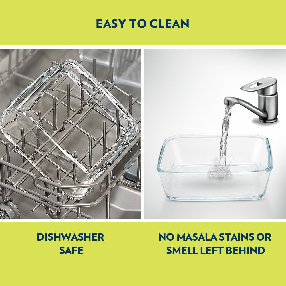 BOROSIL 800ml Borosilicate Glass Square Baking Dish with Lid (Scratch Resistant, Transparent) BOROSIL 800ml Borosilicate Glass Square Baking Dish with Lid (Scratch Resistant, Transparent)_12