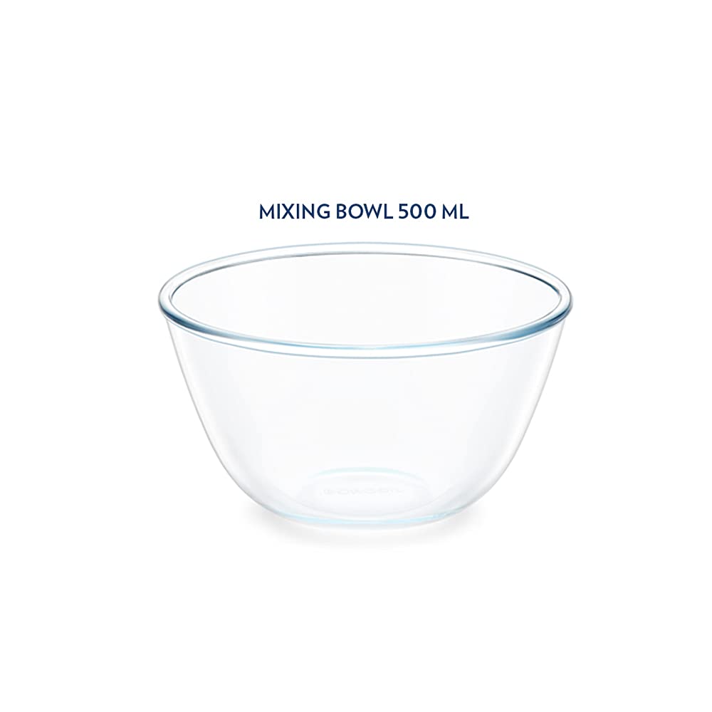 BOROSIL 500ml Borosilicate Glass Mixing & Serving Bowl with White Lid (Scratch Resistant, Transparent)_9