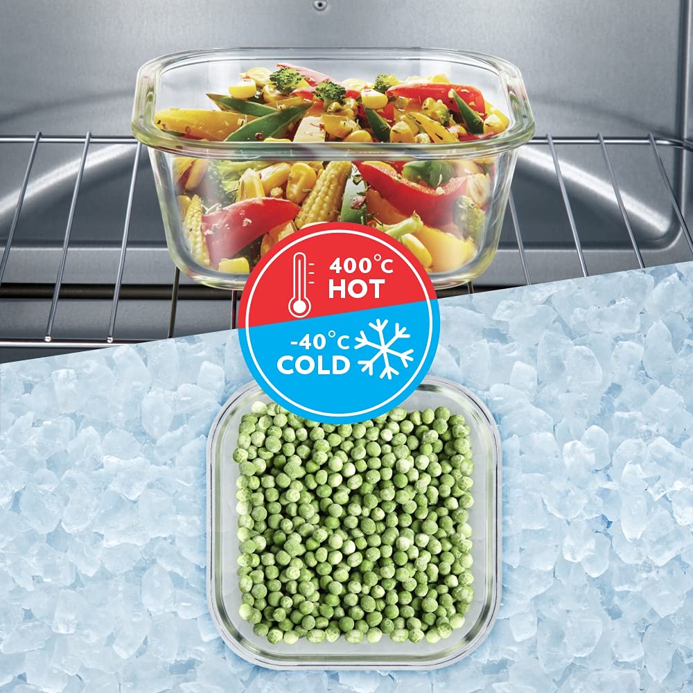 BOROSIL Klip n Store 800ml Borosilicate Glass Square Storage Container with Lid (Scratch Resistant, Transparent) BOROSIL Klip n Store 800ml Borosilicate Glass Square Storage Container with Lid (Scratch Resistant, Transparent)_11