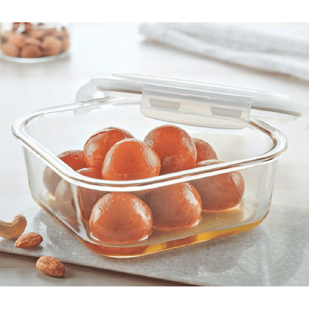 BOROSIL Klip n Store 800ml Borosilicate Glass Square Storage Container with Lid (Scratch Resistant, Transparent) BOROSIL Klip n Store 800ml Borosilicate Glass Square Storage Container with Lid (Scratch Resistant, Transparent)_4