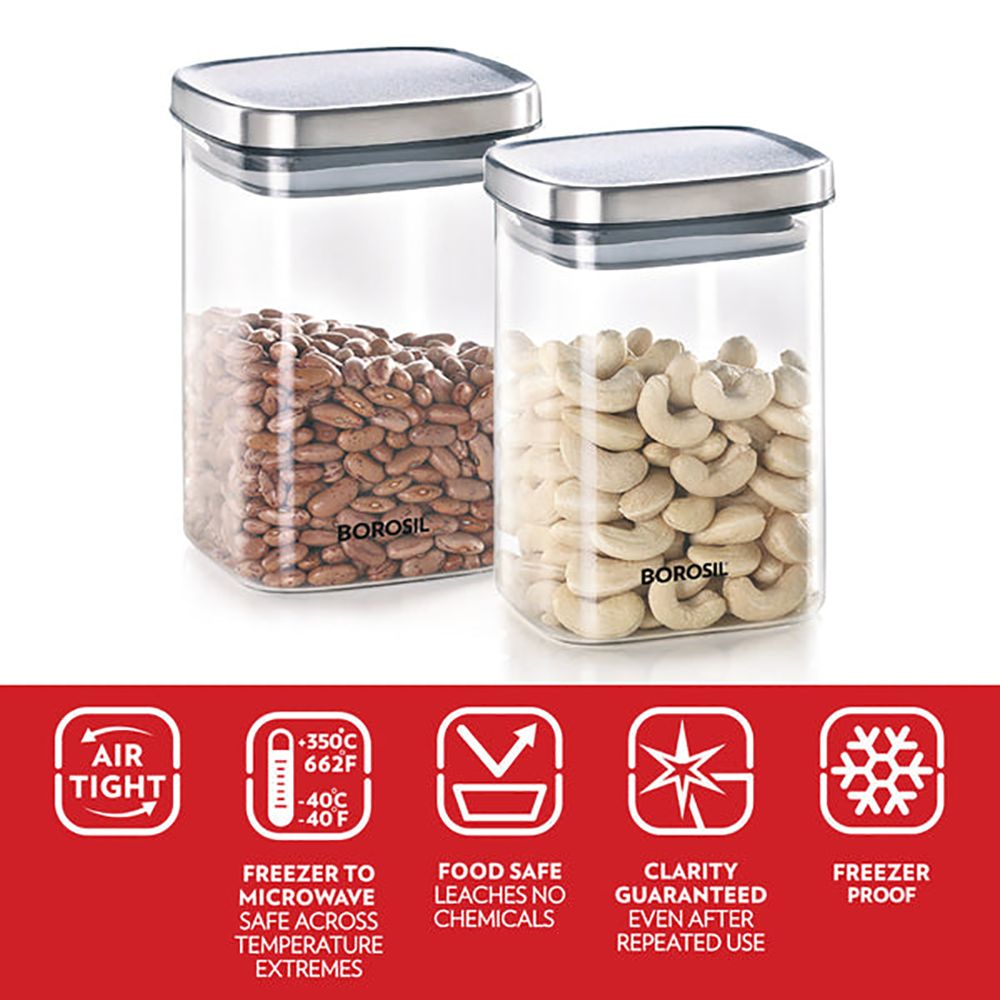 BOROSIL Endura 1.2L Borosilicate Glass Jar with Screw Top Lid (Scratch Resistant, Transparent) BOROSIL Endura 1.2L Borosilicate Glass Jar with Screw Top Lid (Scratch Resistant, Transparent)_10