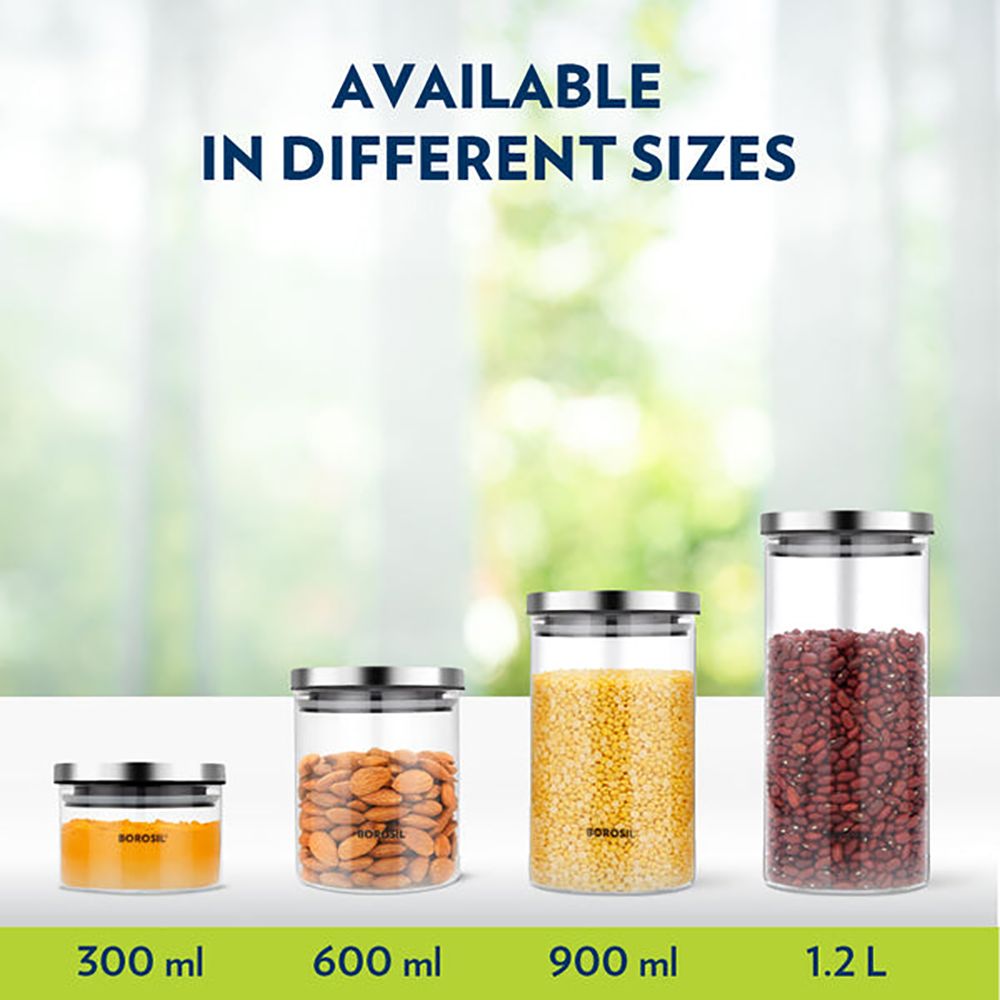 BOROSIL Endura 1.2L Borosilicate Glass Jar with Screw Top Lid (Scratch Resistant, Transparent) BOROSIL Endura 1.2L Borosilicate Glass Jar with Screw Top Lid (Scratch Resistant, Transparent)_11