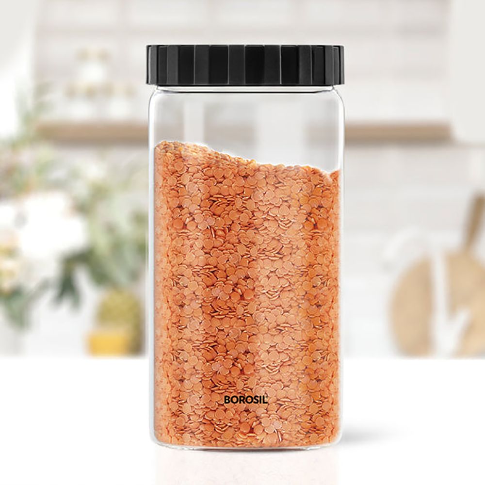 BOROSIL Endura 1.2L Borosilicate Glass Jar with Screw Top Lid (Scratch Resistant, Transparent) BOROSIL Endura 1.2L Borosilicate Glass Jar with Screw Top Lid (Scratch Resistant, Transparent)_3