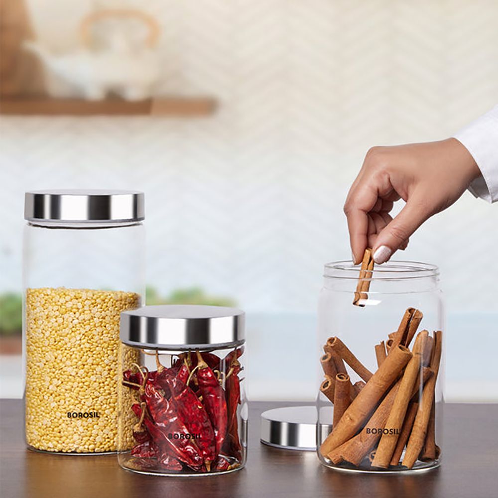 BOROSIL Endura 1.2L Borosilicate Glass Jar with Screw Top Lid (Scratch Resistant, Transparent) BOROSIL Endura 1.2L Borosilicate Glass Jar with Screw Top Lid (Scratch Resistant, Transparent)_6