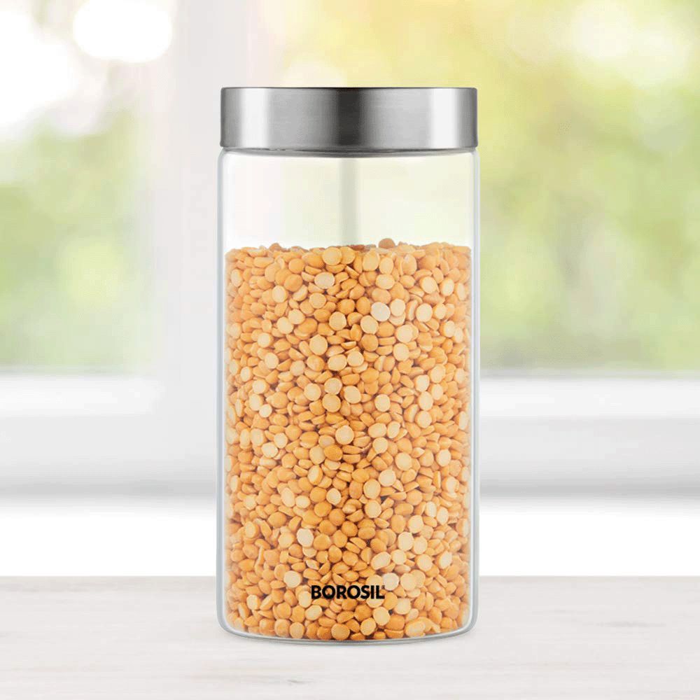 BOROSIL Endura 1.2L Borosilicate Glass Jar with Screw Top Lid (Scratch Resistant, Transparent) BOROSIL Endura 1.2L Borosilicate Glass Jar with Screw Top Lid (Scratch Resistant, Transparent)_7