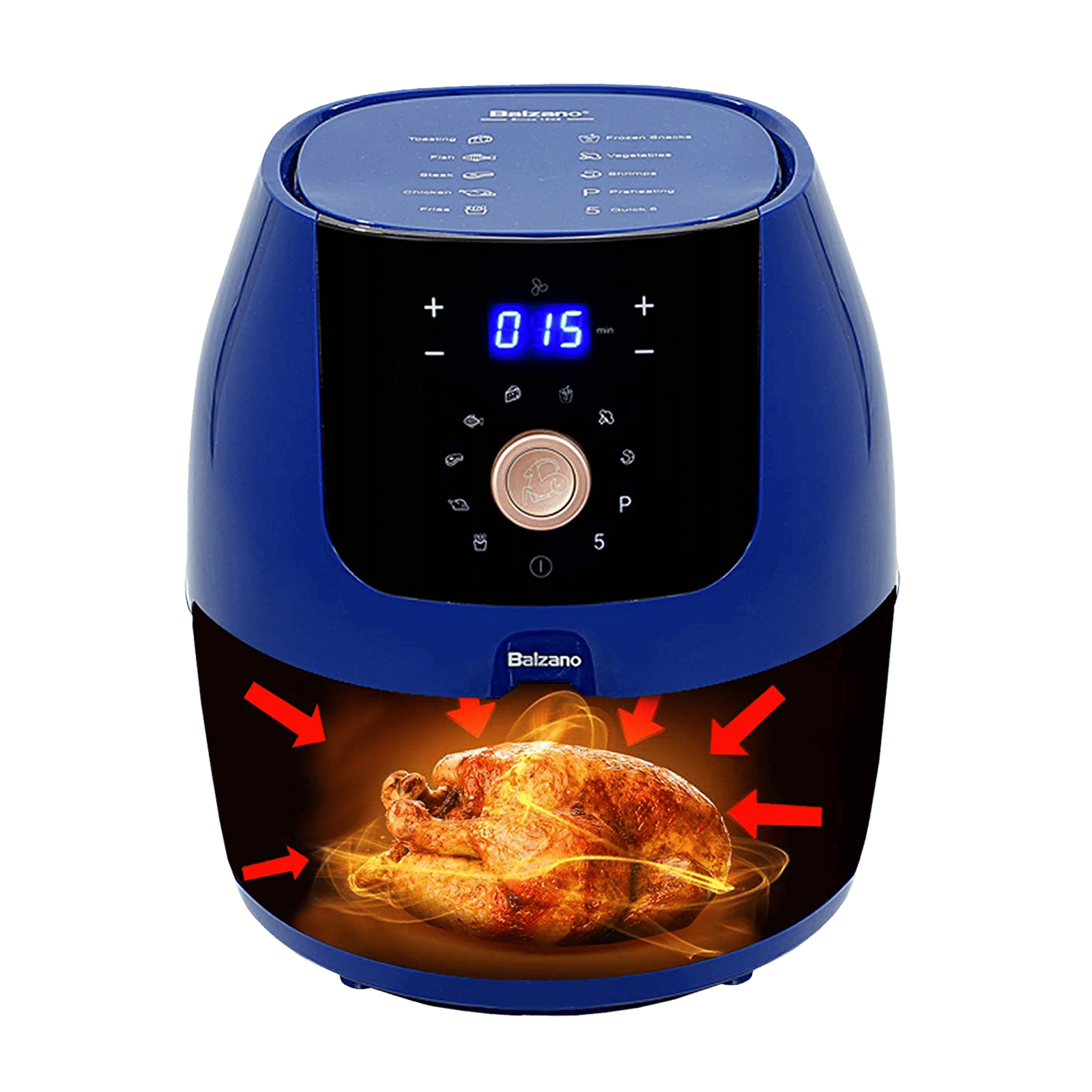 Balzano 5.5L 1700 Watt Digital Air Fryer with Rapid Heat Circulation Technology (Blue)_5