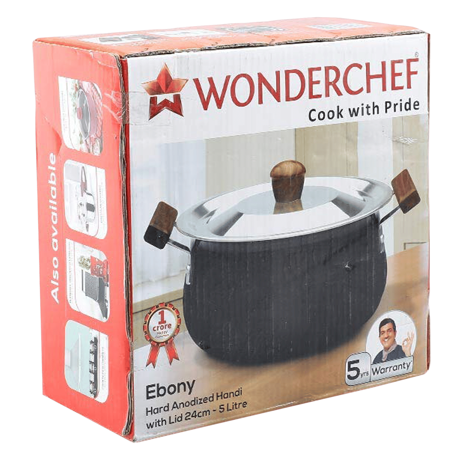 WONDERCHEF Ebony 5L Non Stick Aluminium & Wood Biryani Handi with Stainless Steel Lid (Induction Compatible, Even Heat Distribution, Black) WONDERCHEF Ebony 5L Non Stick Aluminium & Wood Biryani Handi with Stainless Steel Lid (Induction Compatible, Even Heat Distribution, Black)_13