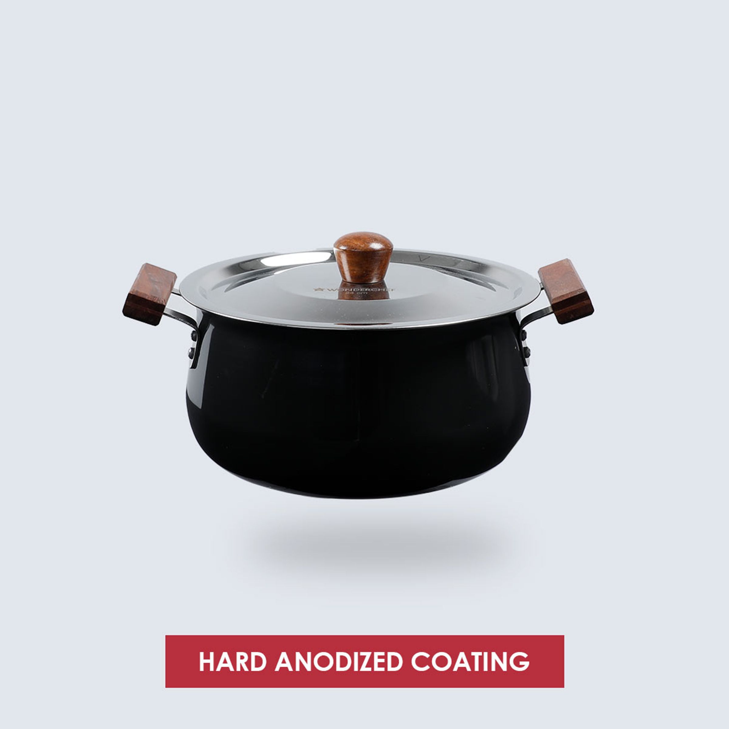 WONDERCHEF Ebony 5L Non Stick Aluminium & Wood Biryani Handi with Stainless Steel Lid (Induction Compatible, Even Heat Distribution, Black) WONDERCHEF Ebony 5L Non Stick Aluminium & Wood Biryani Handi with Stainless Steel Lid (Induction Compatible, Even Heat Distribution, Black)_14