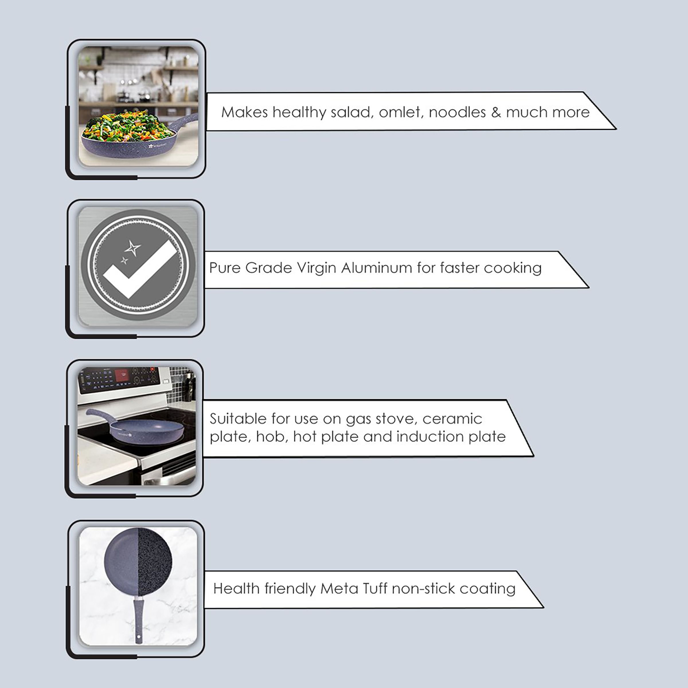 WONDERCHEF Granite Frying Pan (Non-Stick Coating, 63152037, Grey)_13