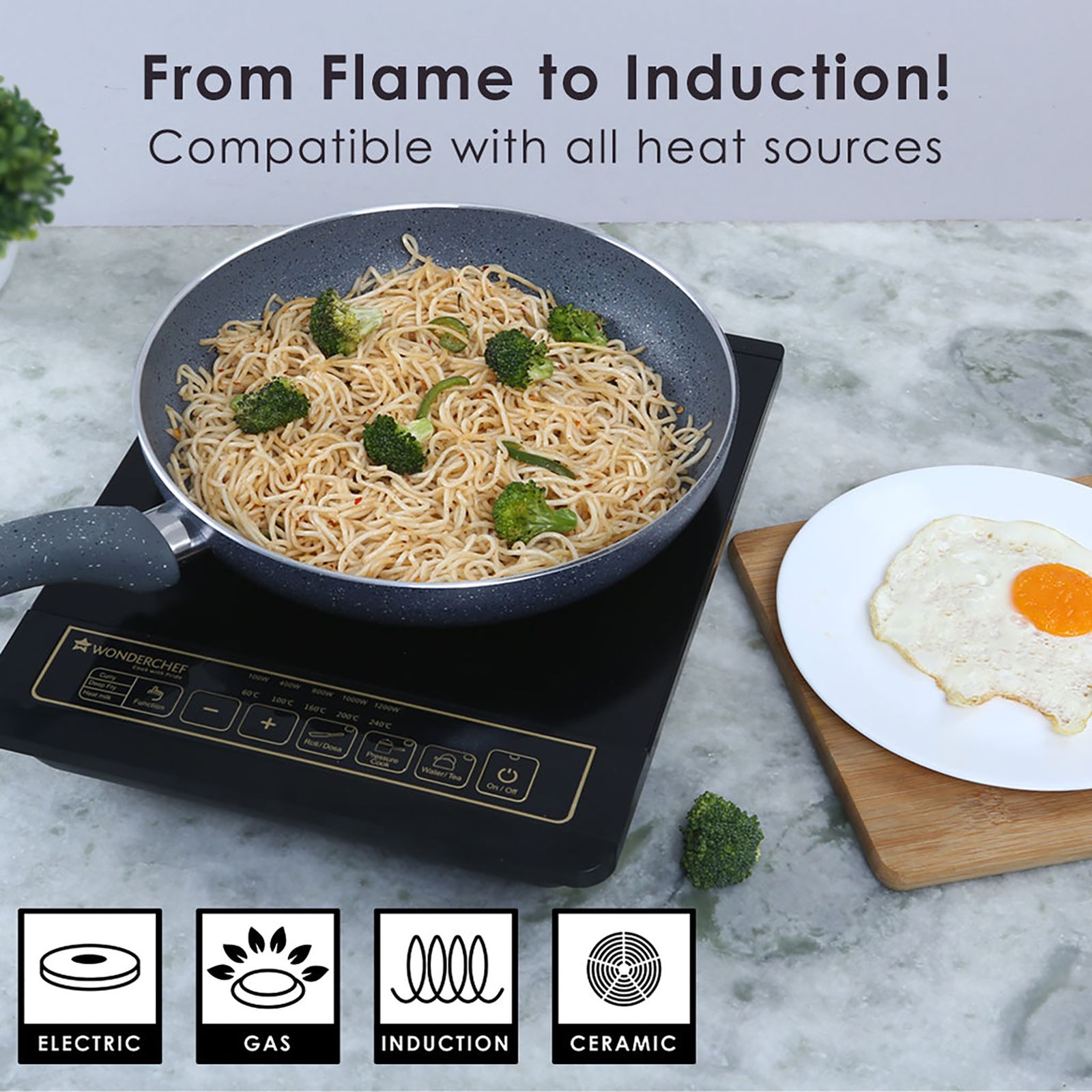 WONDERCHEF Granite Frying Pan (Non-Stick Coating, 63152037, Grey)_7