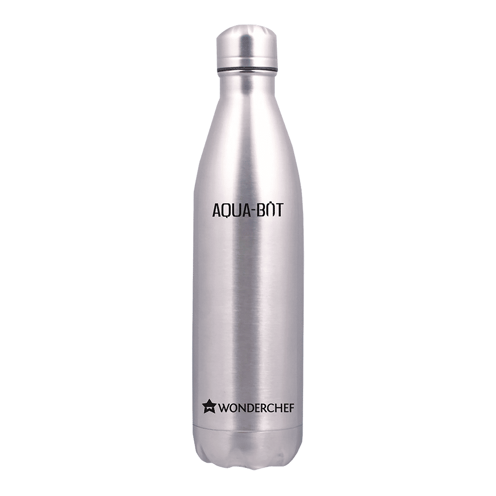 WONDERCHEF Aqua-Bot 0.5 Litres Stainless Steel Water Bottle (Vacuum Insulation, Silver) WONDERCHEF Aqua-Bot 0.5 Litres Stainless Steel Water Bottle (Vacuum Insulation, Silver)_1