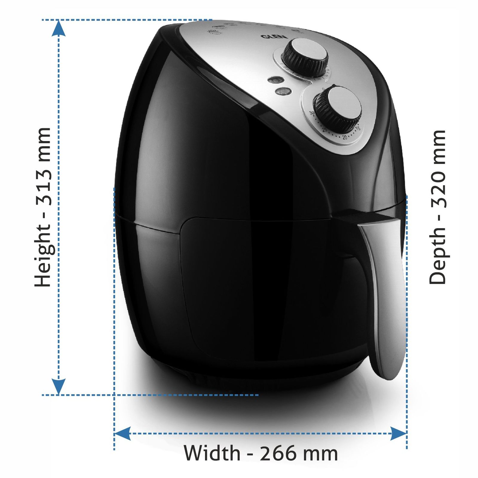 GLEN Rapid 2.8L 1300 Watt Air Fryer with Vapor Steam Technology (Black) GLEN Rapid 2.8L 1300 Watt Air Fryer with Vapor Steam Technology (Black)_4
