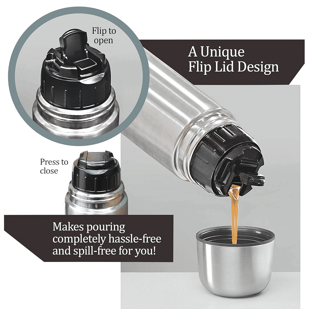 MILTON Flip Lid 500ml Stainless Steel Hot & Cold Thermosteel Bottle (Double Walled Vacuum Insulation, Silver) MILTON Flip Lid 500ml Stainless Steel Hot & Cold Thermosteel Bottle (Double Walled Vacuum Insulation, Silver)_4