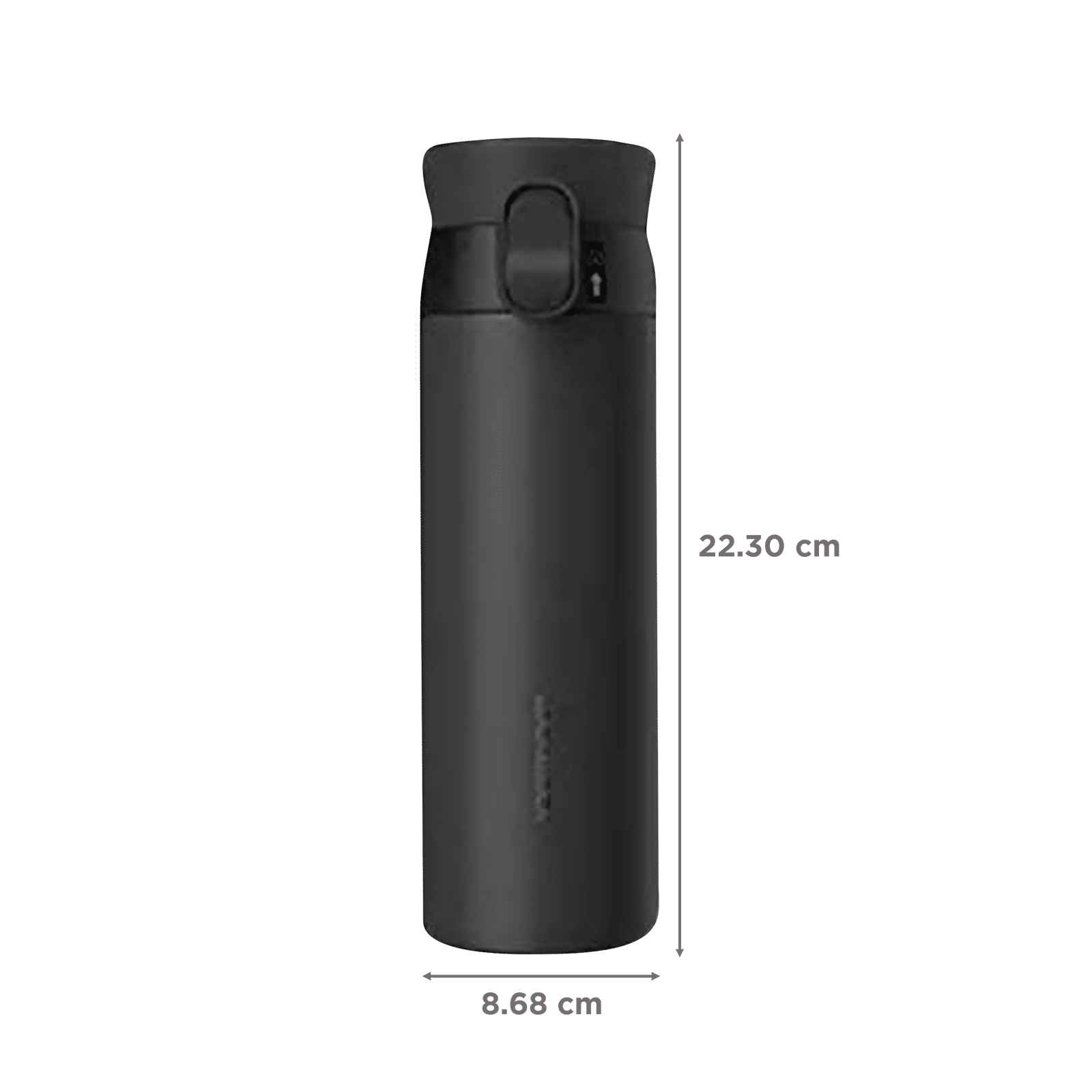 LocknLock Wannabe 450 ml Cylindrical Stainless Steel Water Bottle (Leak proof, LHC3240BLK, Black)_2