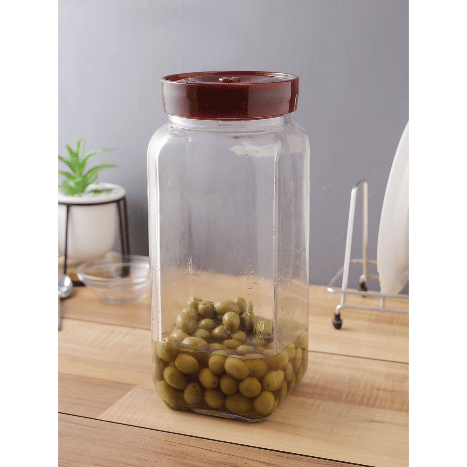 LocknLock Shum 2.1 Litres Square Glass Storage Container (Breathing Valve, LLG553, Transparent)_11