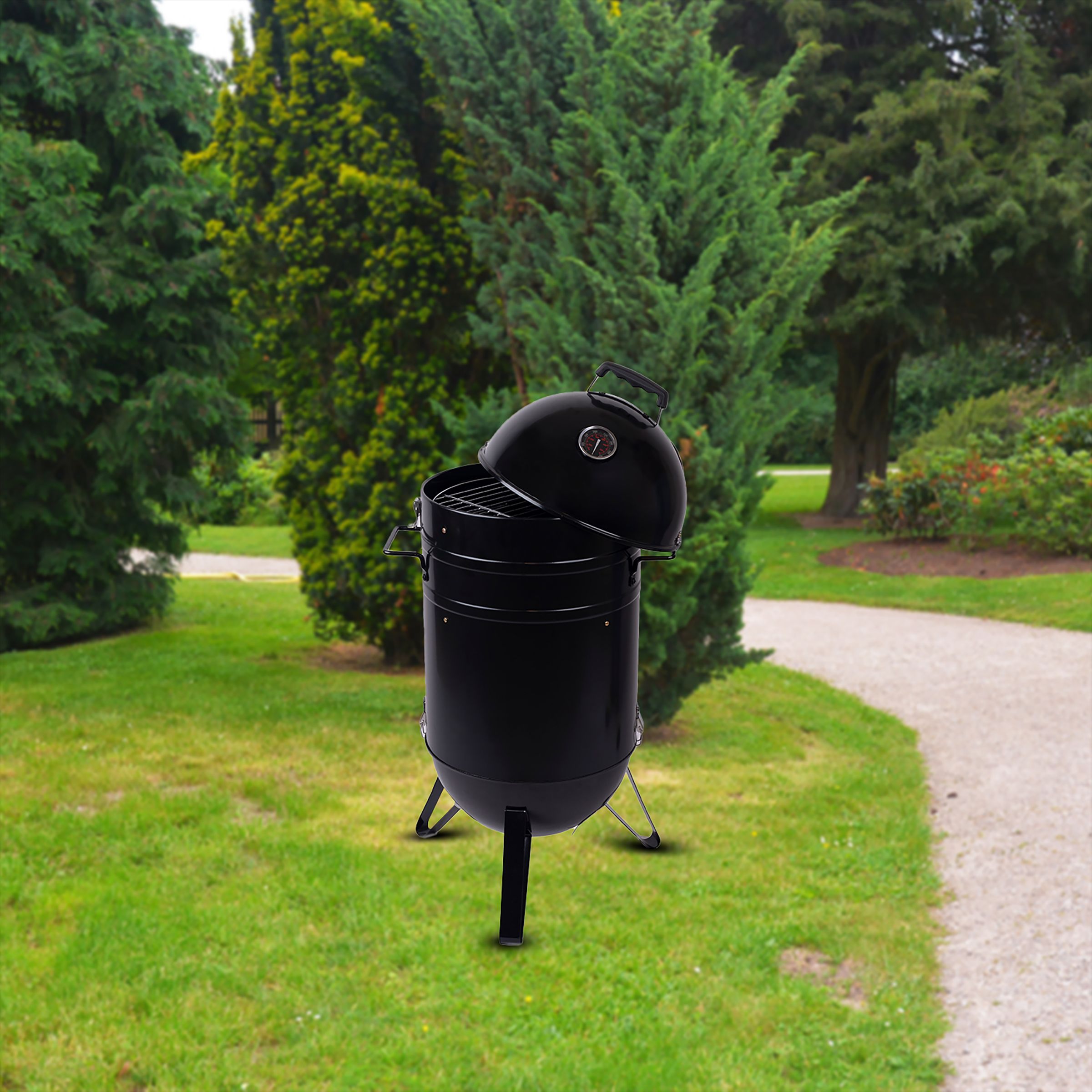 Peng Essential Premium Barrell Style Charcoal Barbeque & Smoker Grill (Scratch Resistant)_6