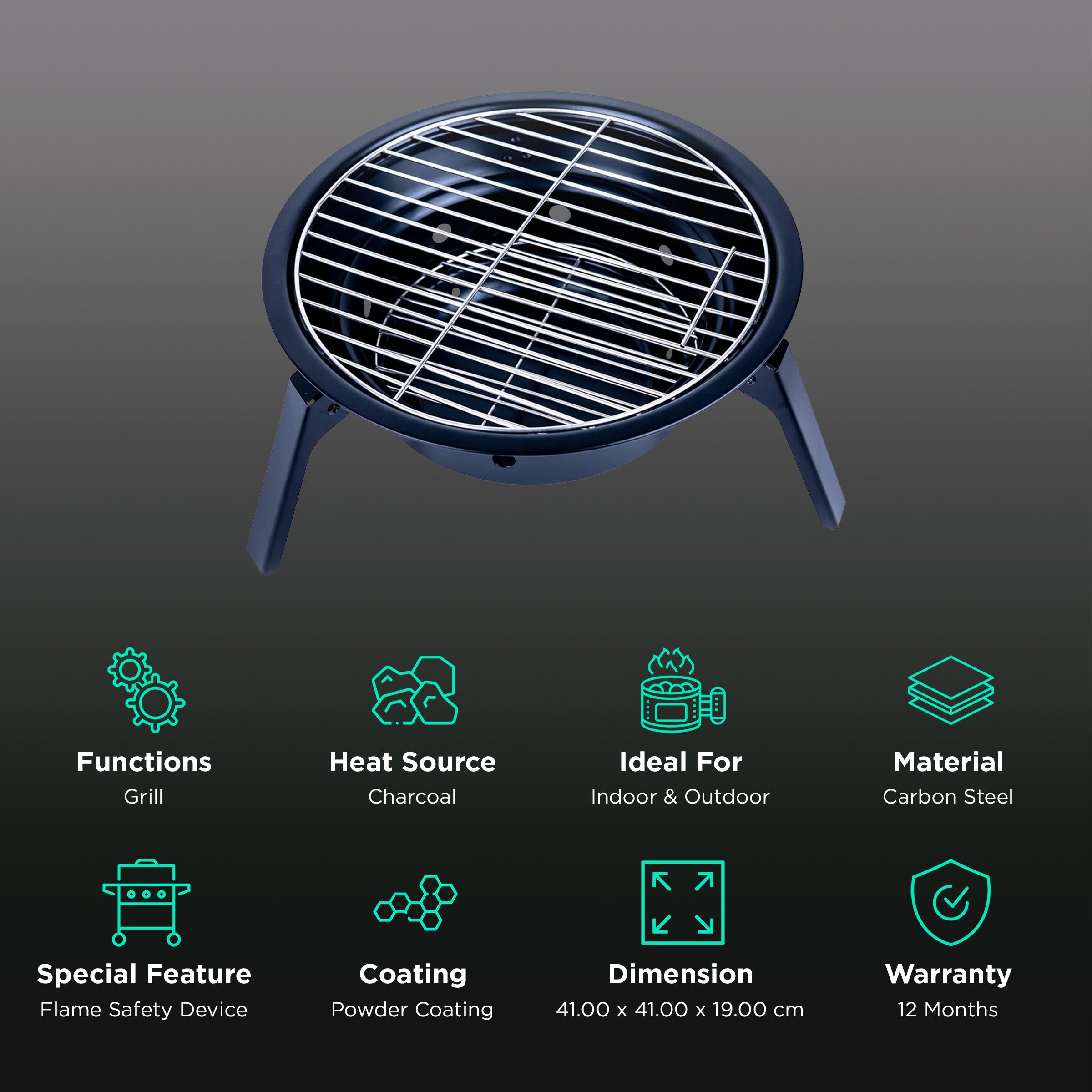 Peng Essential Foldable Charcoal Barbeque Grill (Corrosion Resistant) Peng Essential Foldable Charcoal Barbeque Grill (Corrosion Resistant)_3