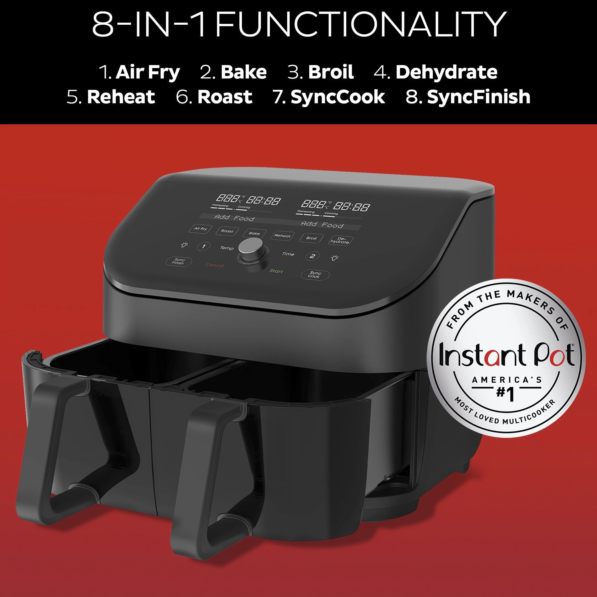 Instant Pot Vortex Plus 7.57L 1700 Watt Digital Air Fryer with EvenCrisp Technology (Black) Instant Pot Vortex Plus 7.57L 1700 Watt Digital Air Fryer with EvenCrisp Technology (Black)_12