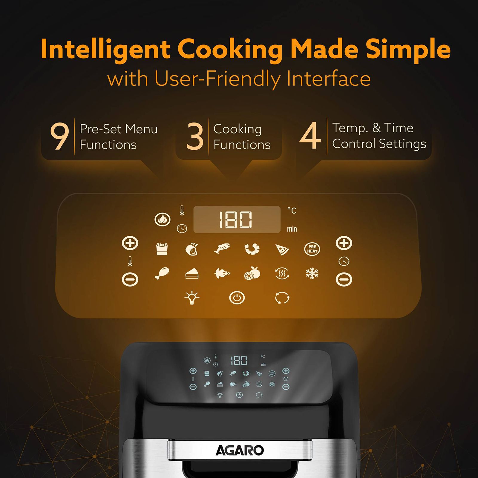 AGARO Regency 12L 1800 Watt Digital Air Fryer with 360 Degree Heat Circulation Technology (Silver)_6