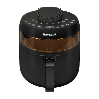 HAVELLS Prolife Crystal 5L 1500 Watt Digital Air Fryer with 8 Preset Options (Black)