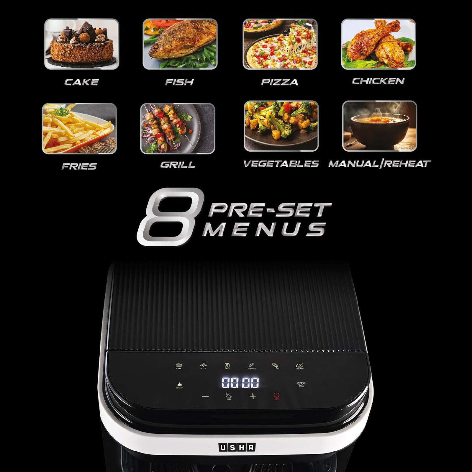 USHA iChef Smart 5.5L 1200 Watt Digital Air Fryer with Turbo Air Circulation Technology (White)_11
