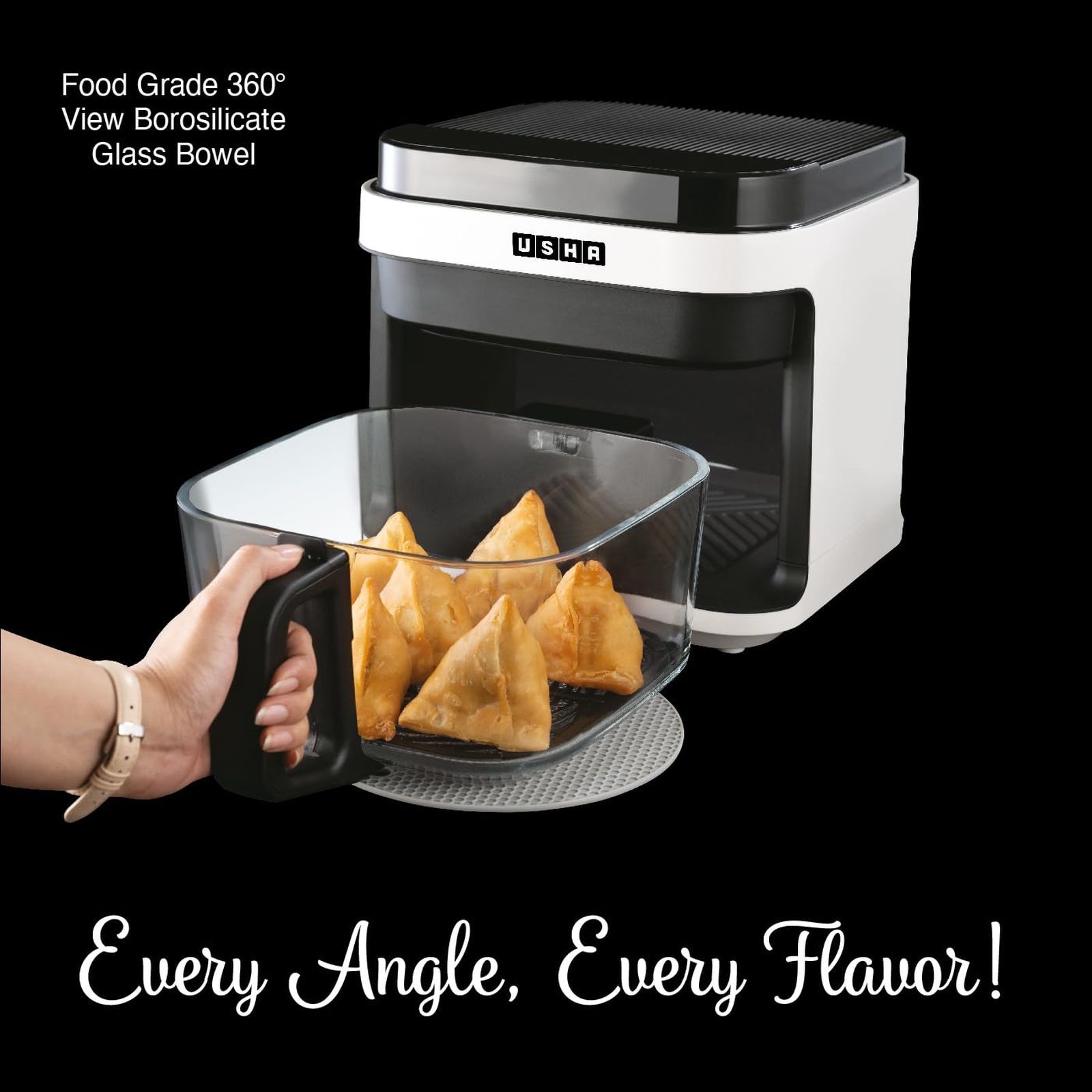 USHA iChef Smart 5.5L 1200 Watt Digital Air Fryer with Turbo Air Circulation Technology (White)_9