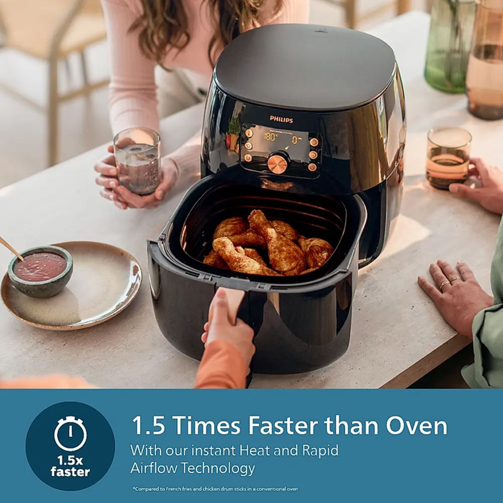 PHILIPS HD9867/90 7.3L 2225 Watt Air Fryer with Smart Sensing Technology (Deep Black and Copper) PHILIPS HD9867/90 7.3L 2225 Watt Air Fryer with Smart Sensing Technology (Deep Black and Copper)_9