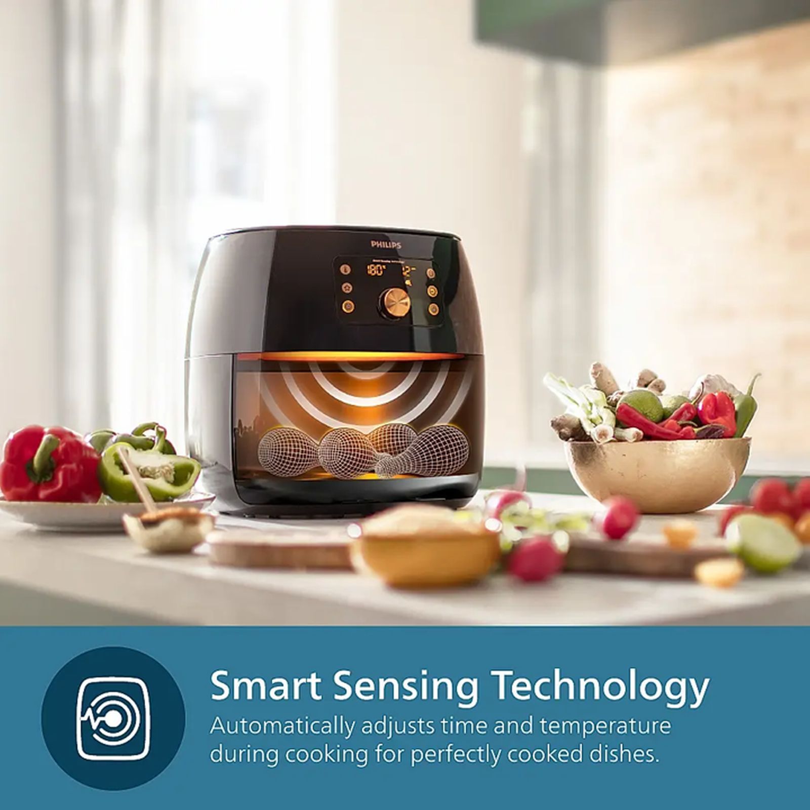 PHILIPS HD9867/90 7.3L 2225 Watt Air Fryer with Smart Sensing Technology (Deep Black and Copper) PHILIPS HD9867/90 7.3L 2225 Watt Air Fryer with Smart Sensing Technology (Deep Black and Copper)_6