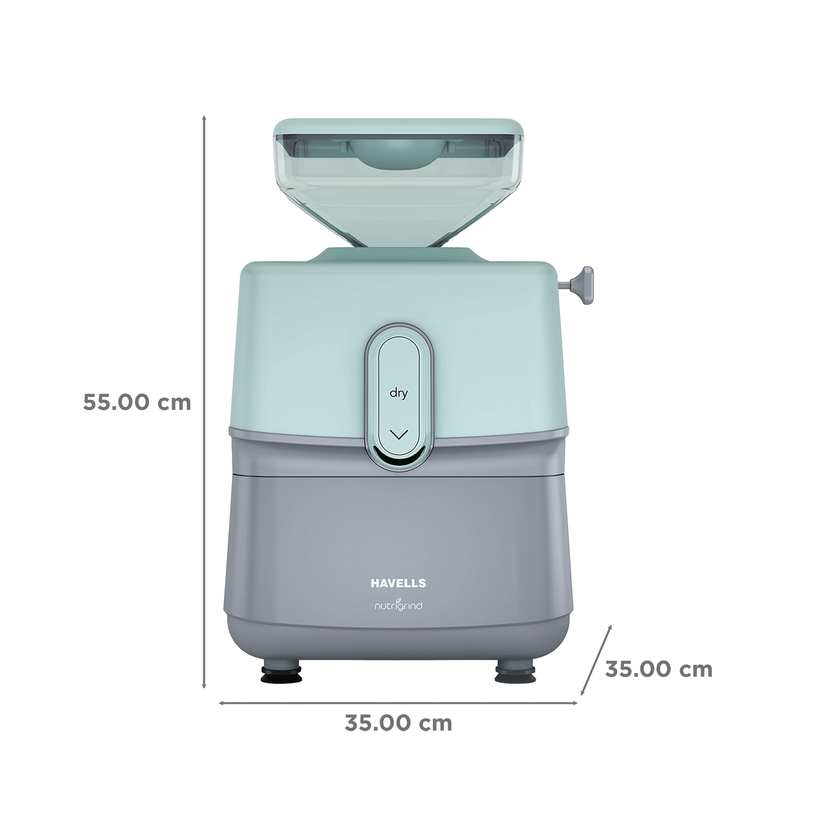 HAVELLS nutrigrind 400 Watts 4.5 Kg Flour Mill Machine (Built in Overload Protection, GHFWGGQG040, Green & Grey) HAVELLS nutrigrind 400 Watts 4.5 Kg Flour Mill Machine (Built in Overload Protection, GHFWGGQG040, Green & Grey)_3