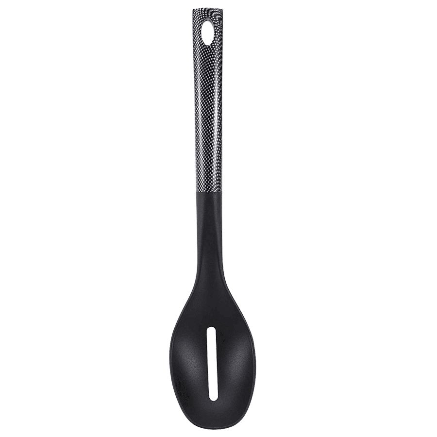Bergner Carbon TT Nylon Slotted Spoon (Heat-Resistant Head, Black) Bergner Carbon TT Nylon Slotted Spoon (Heat-Resistant Head, Black)_1