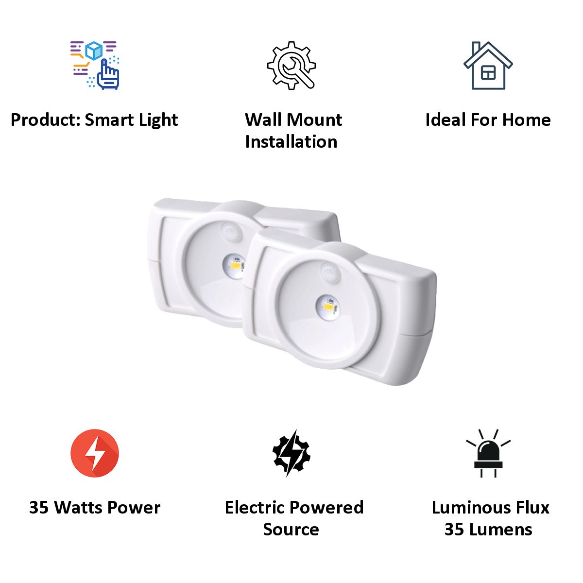 MR BEAMS Electric Powered 35 Watt Wireless Motion Sensor LED Slim Smart Light (MB852, White)_3