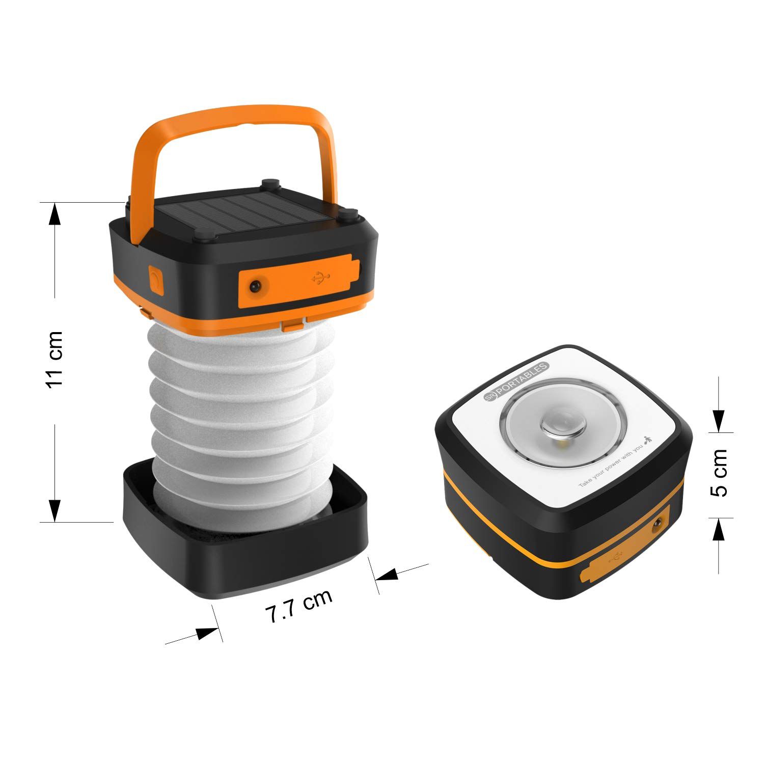 SR PORTABLES 1 Watt Solar Powered LED Light (140 Lumens, SRSOLLMP, Orange)_2