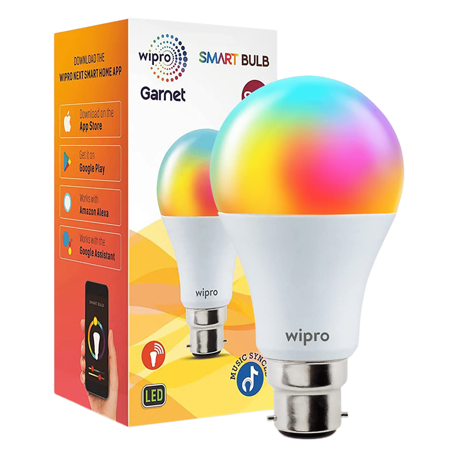 wipro 9 Watts Electric Powered LED Bulb (Voice Assistant Supported, NS9400, White)_2