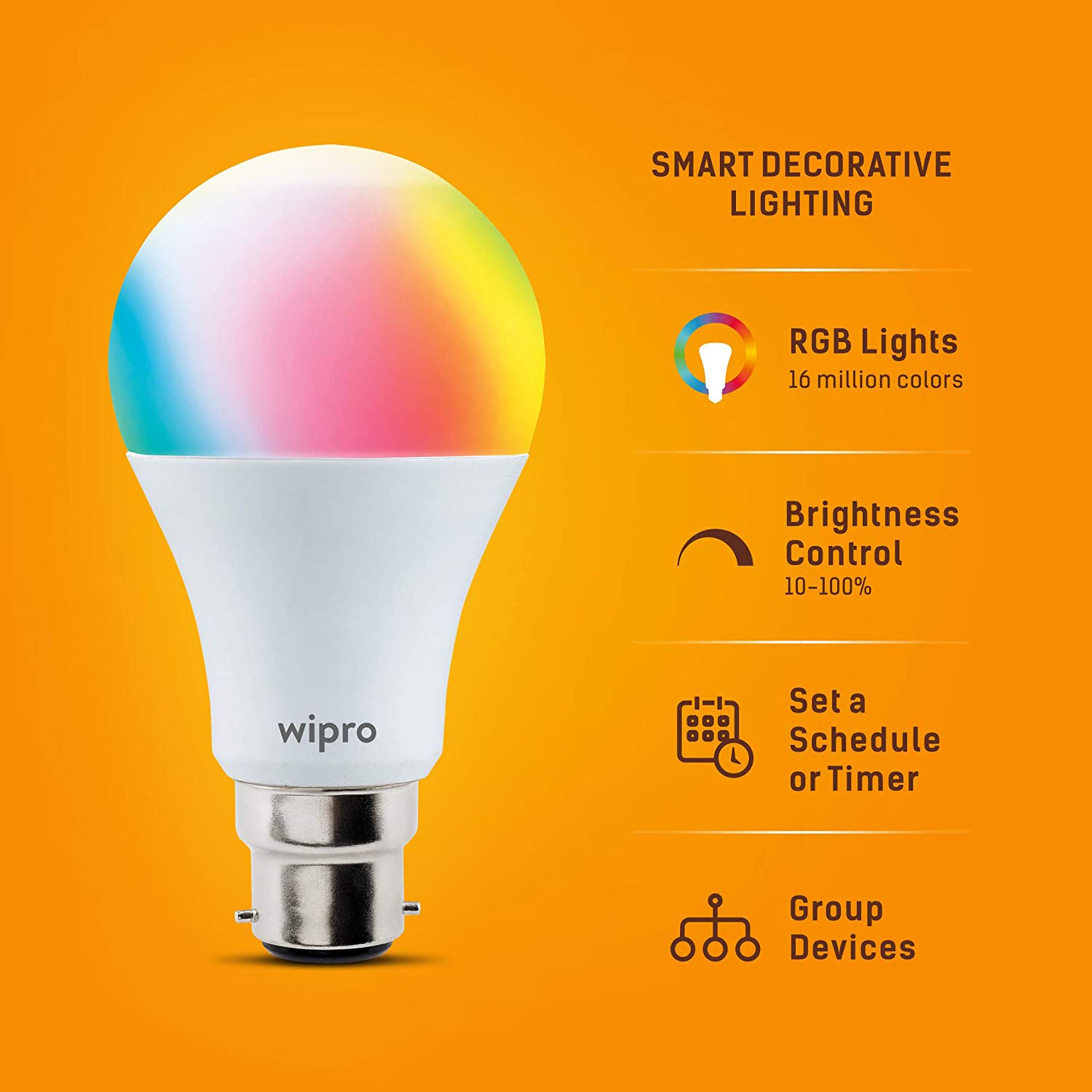 wipro 9 Watts Wi-Fi LED Smart Bulb (Voice Assistant Supported, NS9200, White) wipro 9 Watts Wi-Fi LED Smart Bulb (Voice Assistant Supported, NS9200, White)_4
