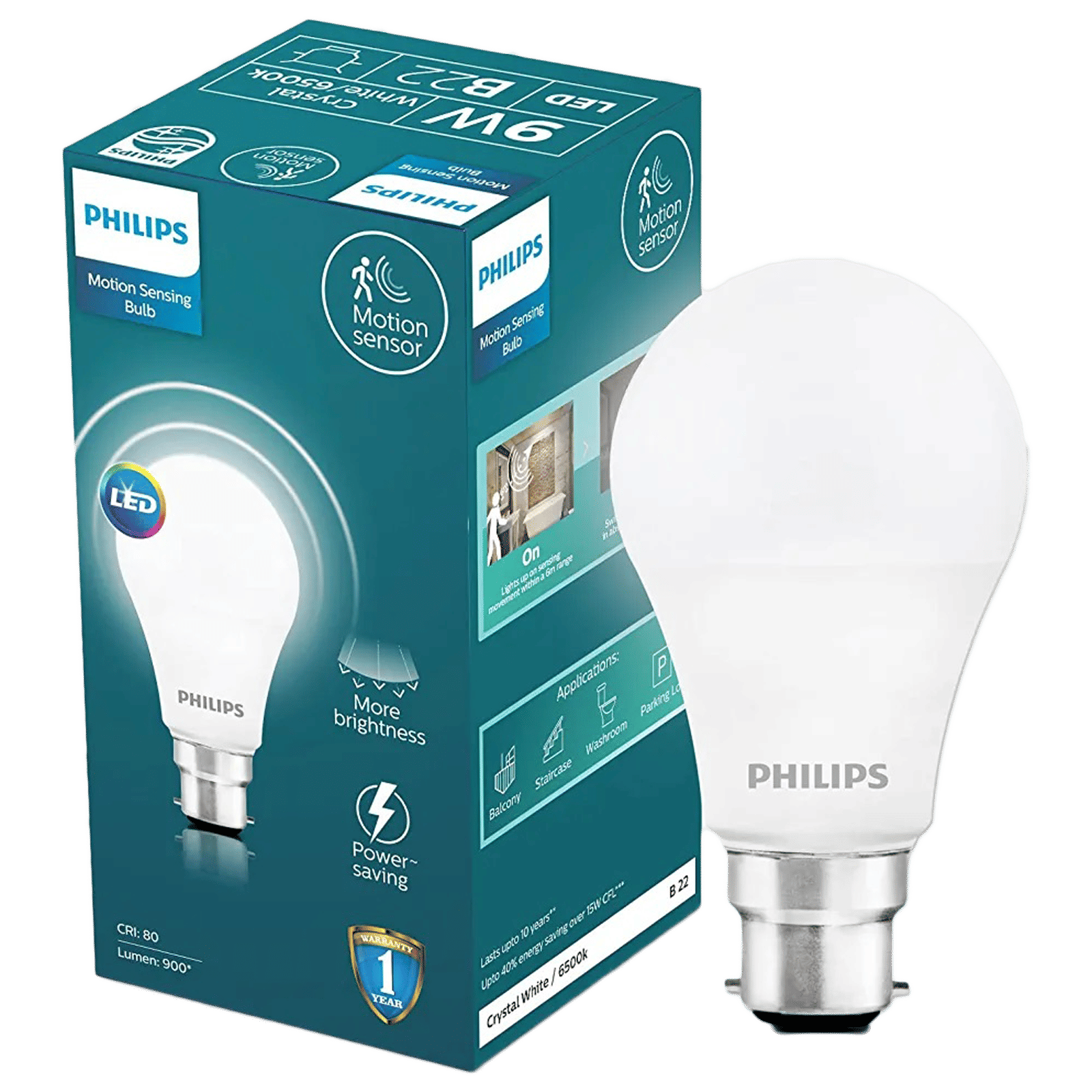 PHILIPS B22 9 Watts Electric Powered LED Bulb (900 Lumens, 929003546413, Crystal White) PHILIPS B22 9 Watts Electric Powered LED Bulb (900 Lumens, 929003546413, Crystal White)_1