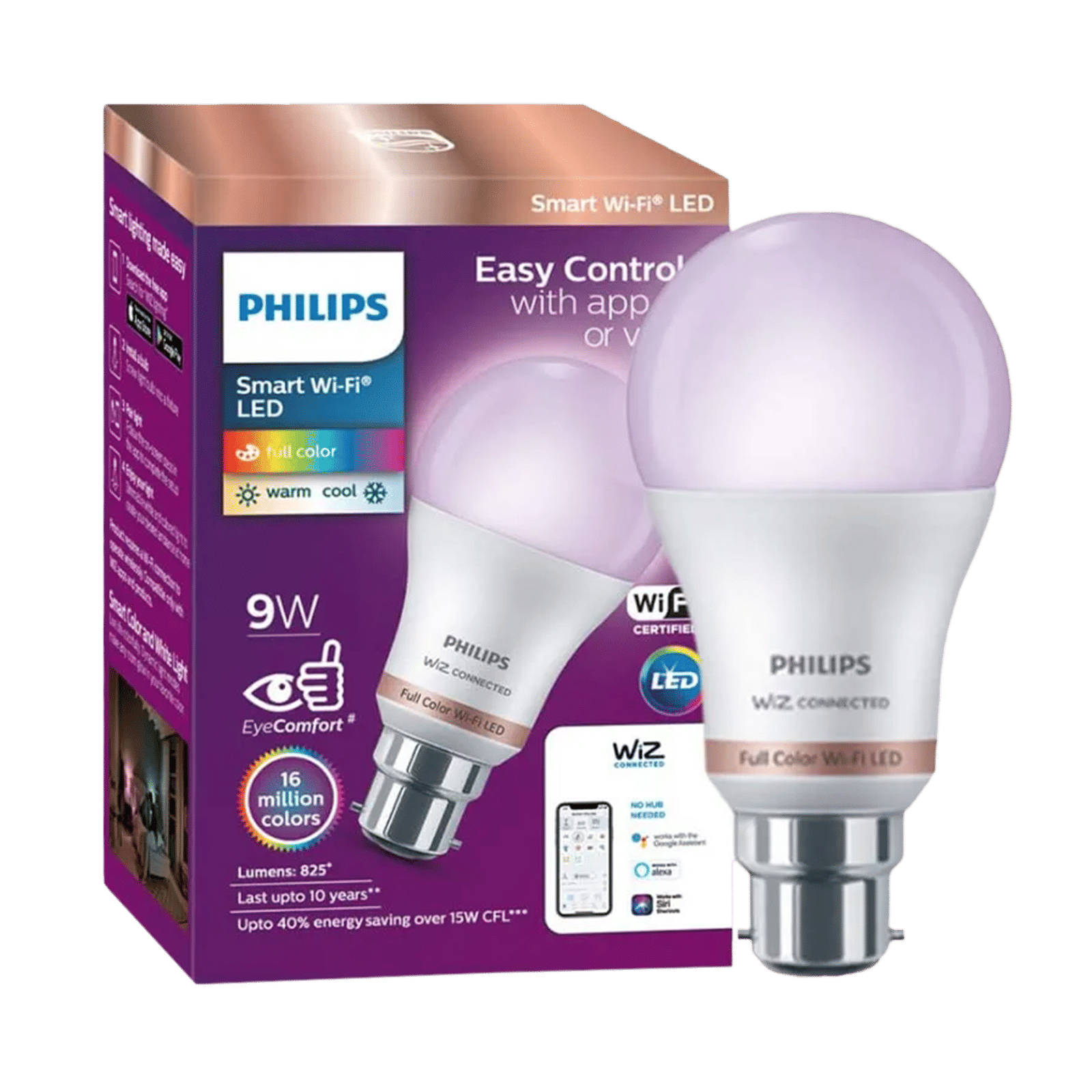 PHILIPS Wiz 9 Watts Electric Powered Wi-Fi LED Light (825 Lumen, 929002486914, Multi Color) PHILIPS Wiz 9 Watts Electric Powered Wi-Fi LED Light (825 Lumen, 929002486914, Multi Color)_1