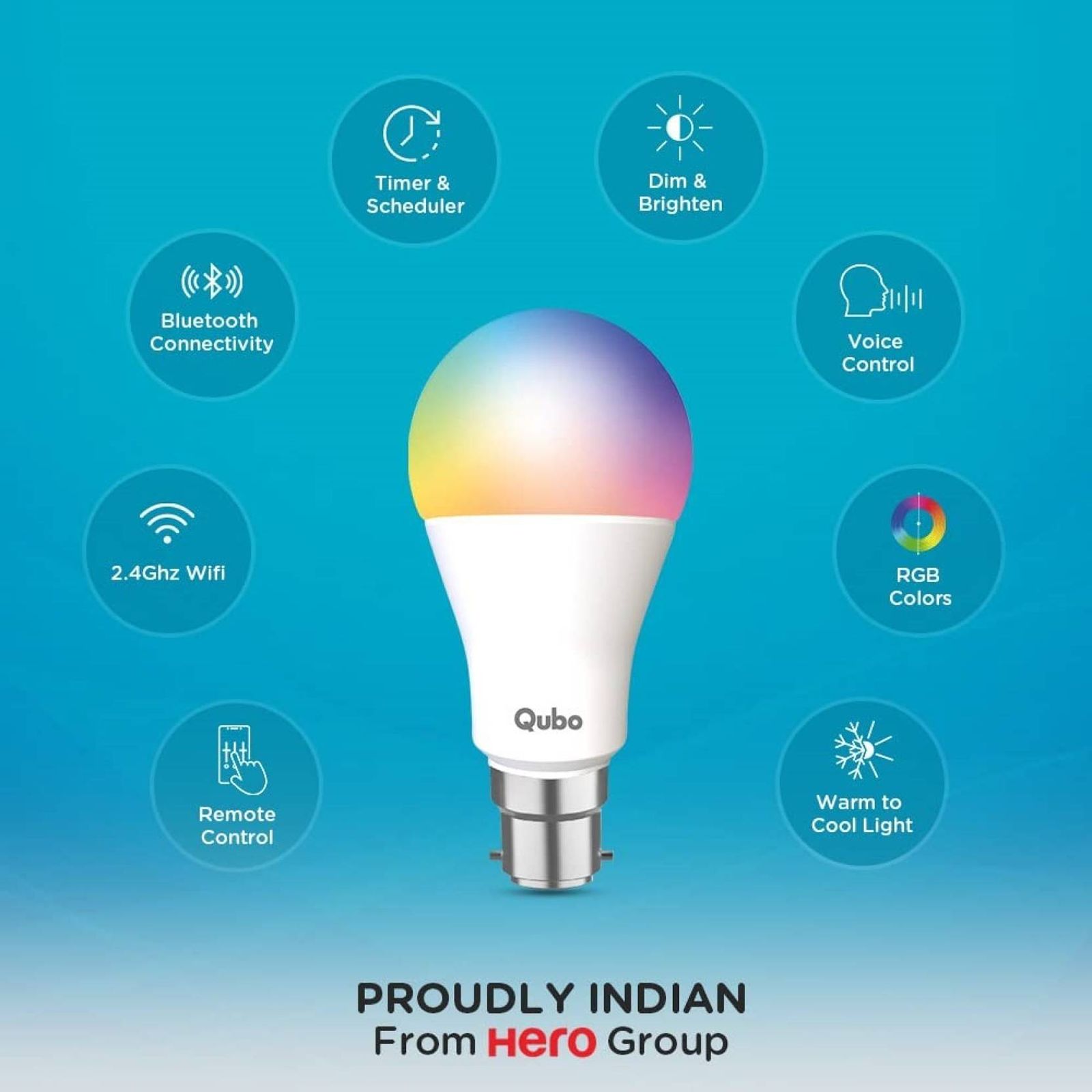 Qubo B22 9 Watts Electric Powered Smart Bulb (860 Lumens, HLB06D1001, White) Qubo B22 9 Watts Electric Powered Smart Bulb (860 Lumens, HLB06D1001, White)_8